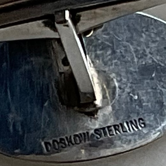 Vintage Estate Fine Sterling Silver Oval Engravable Cufflinks - Picture 7 of 8